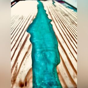 Handcrafted wood/resin art, serving, table top - Custom Made many uses